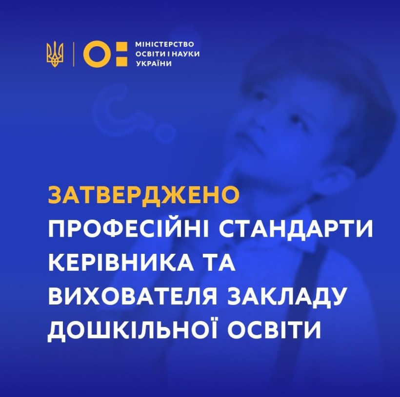 Затверджено професійні стандарти керівника та вихователя закладу дошкільної освіти