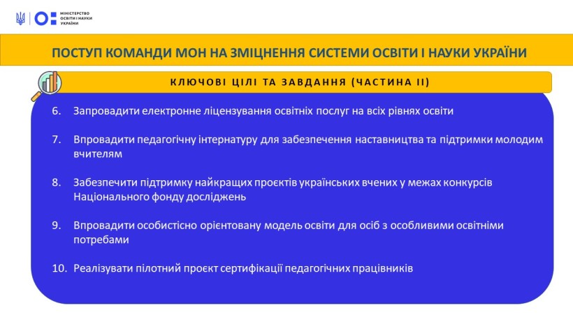 Поступ команди МОН на зміцнення системи освіти і науки України: ключові цілі та завдання (частина II)