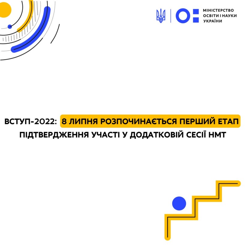 Вступ-2022: 8 липня розпочинається перший етап підтвердження участі в додатковій сесії НМТ