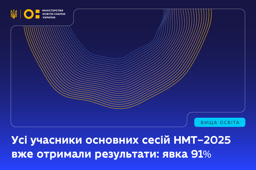 Усі учасники основних сесій НМТ–2025 уже отримали результати: явка 91%