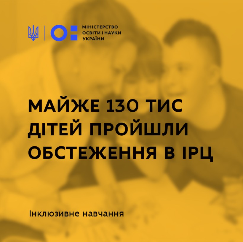 Майже 130 тис дітей пройшли обстеження в інклюзивно-ресурсних центрах