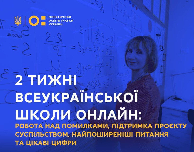 2 тижні Всеукраїнської школи онлайн: робота над помилками, підтримка проєкту суспільством, найпоширеніші питання та цікаві цифри