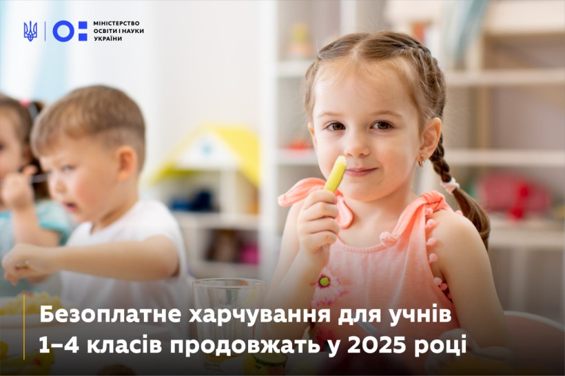 Безоплатне харчування для учнів 1–4 класів продовжать у 2025 році