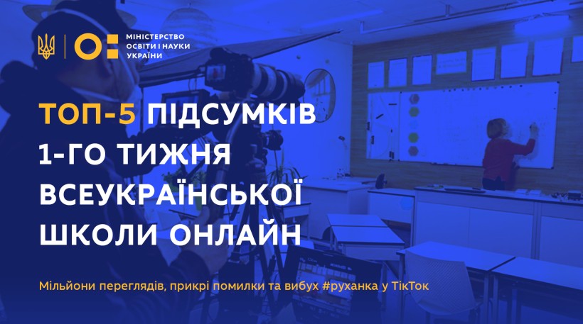 ТОП-5 підсумків 1-го тижня Всеукраїнської школи онлайн: мільйони переглядів, прикрі помилки та вибух #руханка у ТікТок