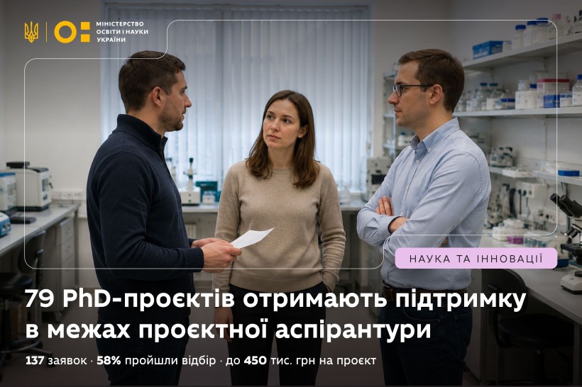 МОН визначило переможців PhD-проєктів нової моделі аспірантури