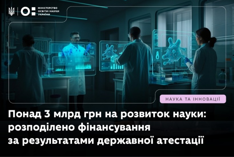 Понад 3 млрд грн на розвиток науки: затверджено порядок та розподіл фінансування