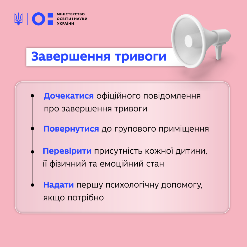 Алгоритм дій під час повітряної тривоги для ЗДО