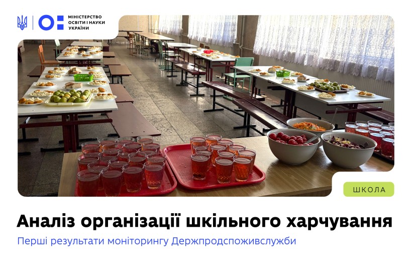 Триває моніторинг організації шкільного харчування: перші результати у понад 500 закладах загальної середньої освіти