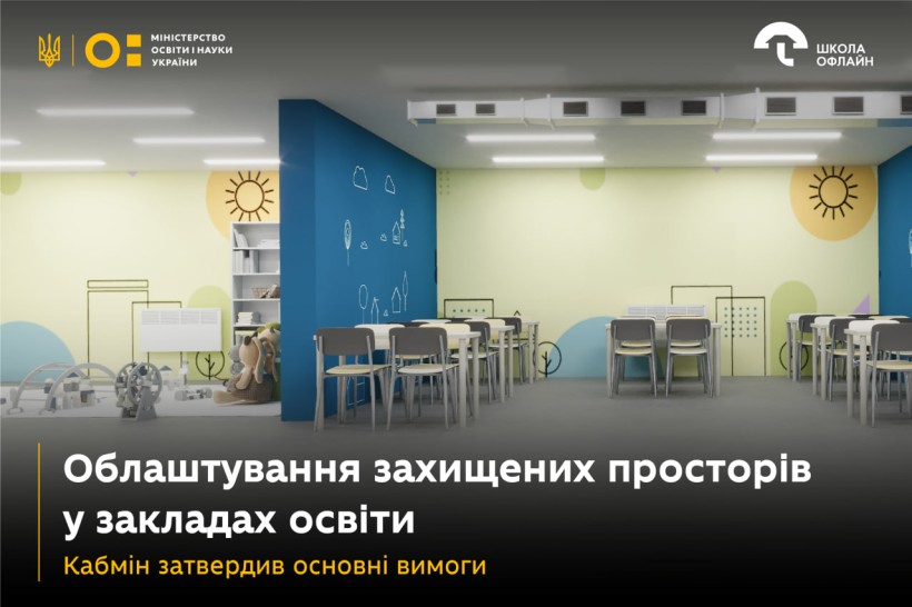 Уряд затвердив основні вимоги до облаштування захищених просторів у закладах освіти