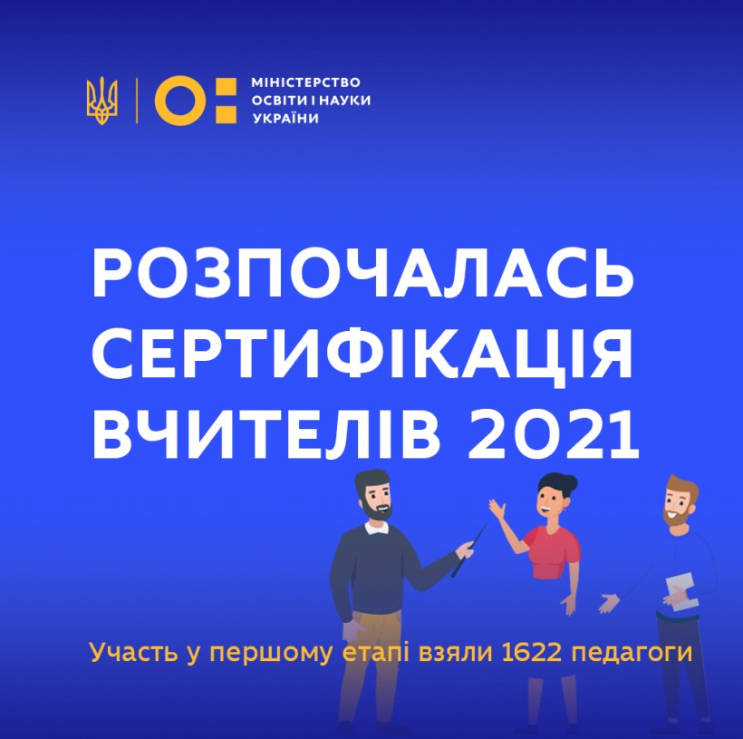 Розпочалась сертифікація вчителів 2021: участь у першому етапі взяли 1622 педагоги