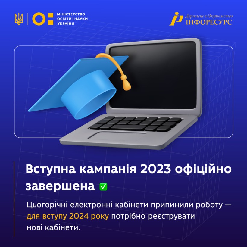 Вступна кампанія 2023 завершена