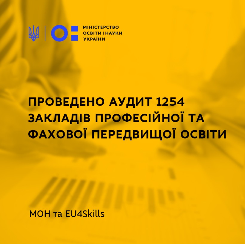 МОН та EU4Skills провели аудит 1254 закладів фахової передвищої та професійної освіти