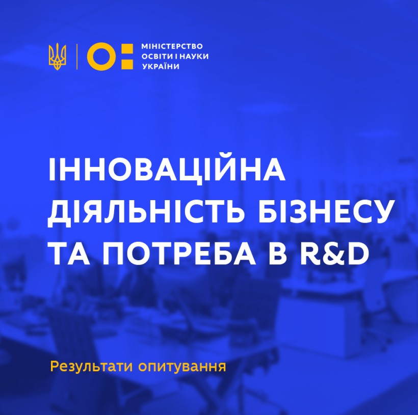 На сайті МОН розміщено результати опитування бізнесу щодо інноваційної діяльності та потреб в українських R&D