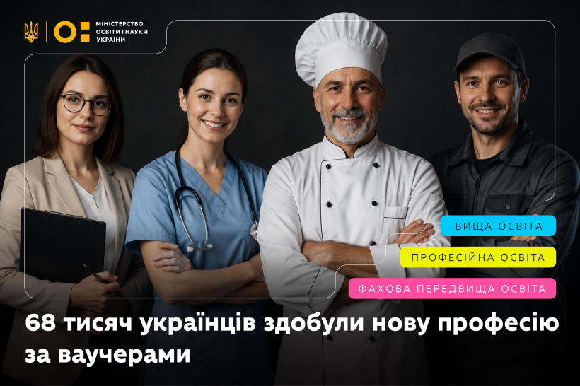 Понад 68 тисяч українців безоплатно опанували нові професії та підвищили кваліфікацію завдяки ваучерам на навчання