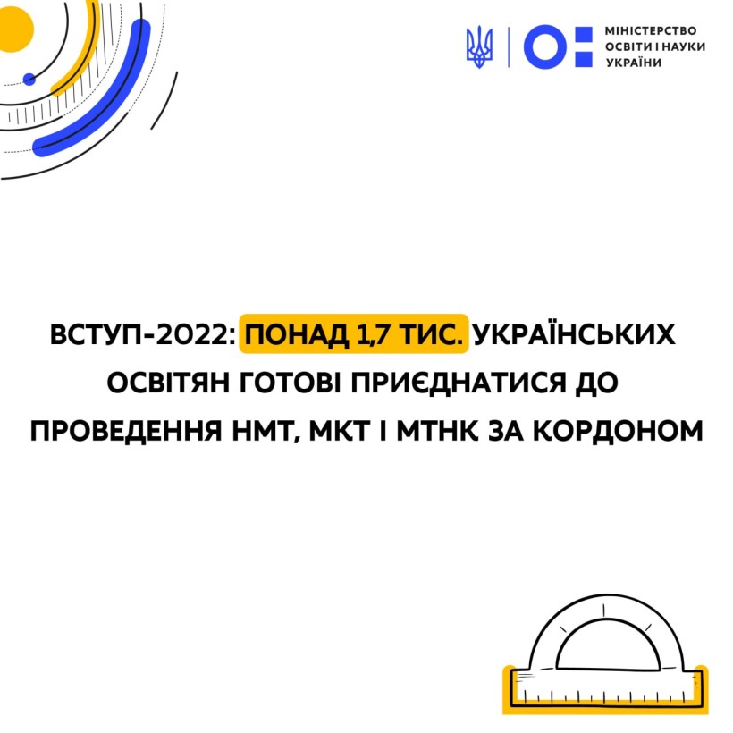 Вступ-2022: понад 1,7 тис. українських освітян готові приєднатися до проведення НМТ, МКТ і МТНК за кордоном