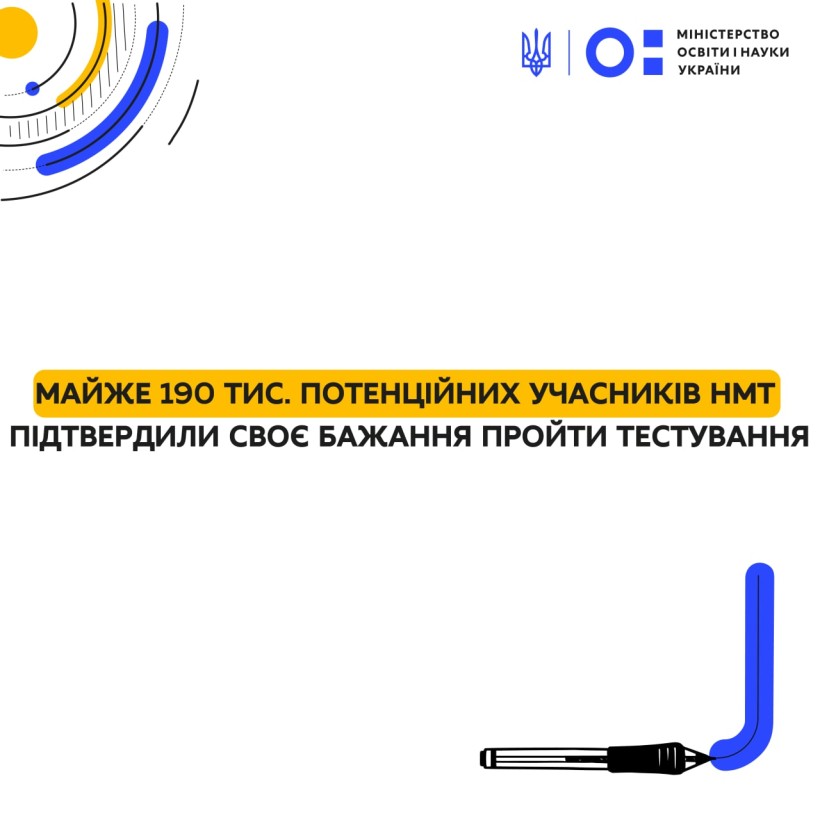 Вступ-2022: майже 190 тис. потенційних учасників НМТ підтвердили намір пройти тестування