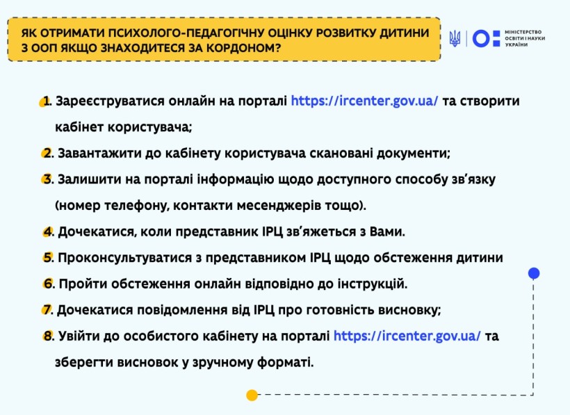 Інструкції для батьків: як отримати психолого-педагогічну оцінку розвитку дитини з ООП, якщо перебуваєте за кордоном?