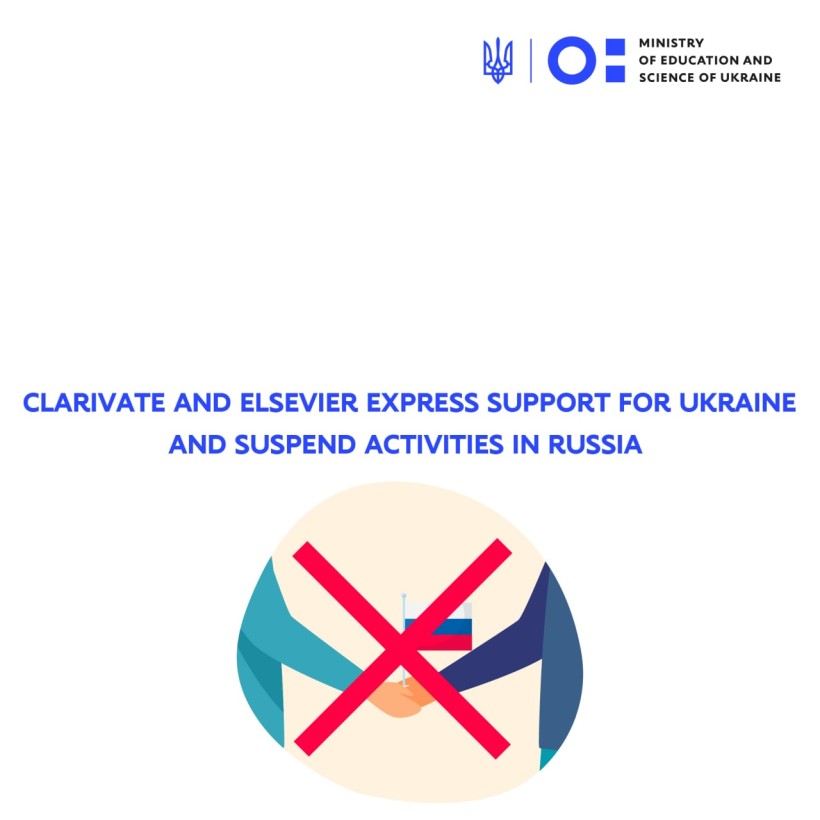 Clarivate and Elsevier express support for Ukraine and suspend activities in Russia
