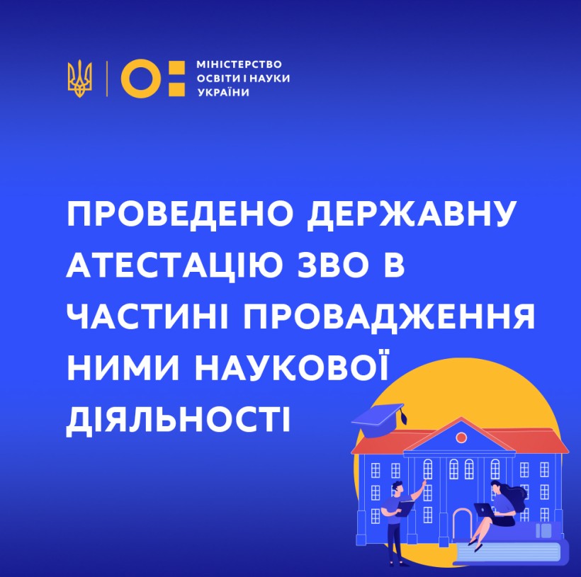 Проведено державну атестацію ЗВО в частині провадження ними наукової (науково-технічної) діяльності