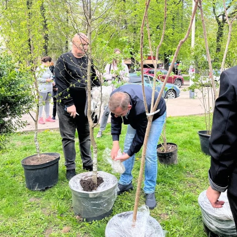 Алея пам’яті героїв: біля Поліського університету рідні загиблих захисників висадили дерева