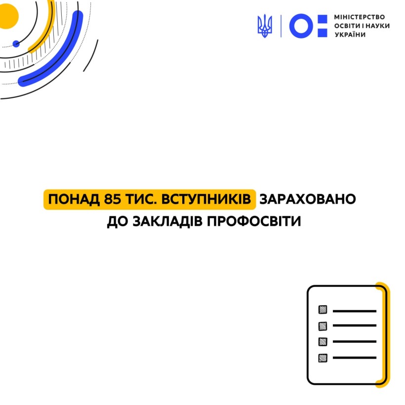 Понад 85 тис. вступників зараховано до закладів профосвіти, – Сергій Шкарлет