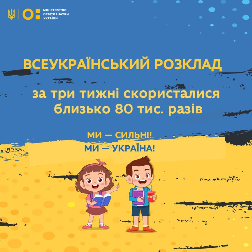 Всеукраїнський розклад: за три тижні скористалися близько 80 тис. разів