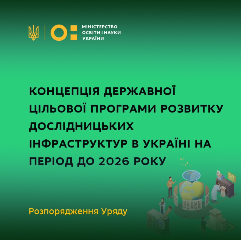 Уряд схвалив Концепцію Державної цільової програми розвитку дослідницьких інфраструктур в Україні на період до 2026 року