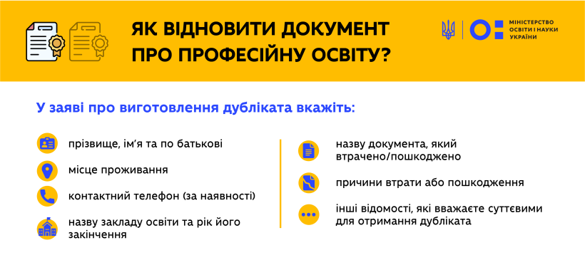 Як відновити втрачений документ про професійну освіту - роз'яснення МОН