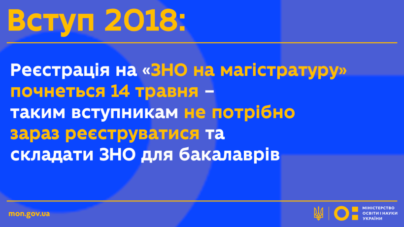 Реєстрація на «ЗНО на магістратуру» почнеться 14 травня – таким вступникам не потрібно зараз реєструватися та складати ЗНО для бакалаврів