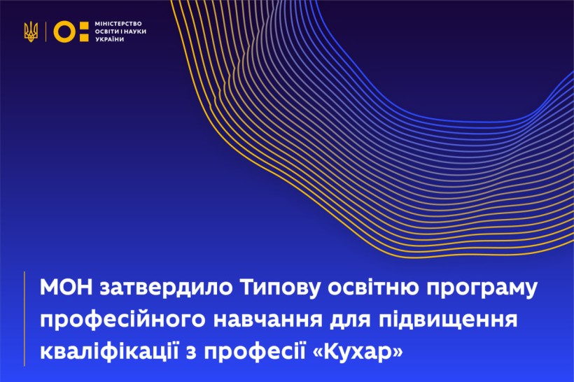 Поліпшена підготовка кухарів: МОН затвердило Типову освітню програму
