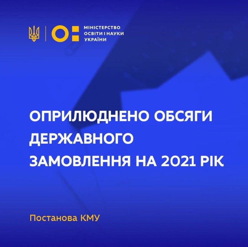 Оприлюднено обсяги державного замовлення на 2021 рік
