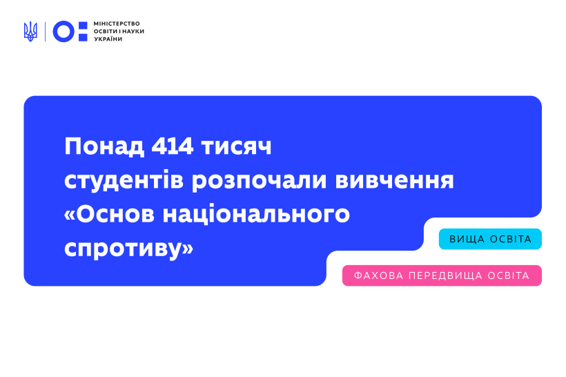 Понад 414 тисяч студентів розпочали вивчення «Основ національного спротиву»